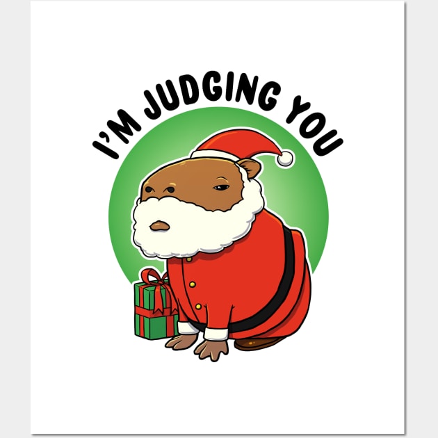 I'm Judging You Capybara Santa Wall Art by capydays